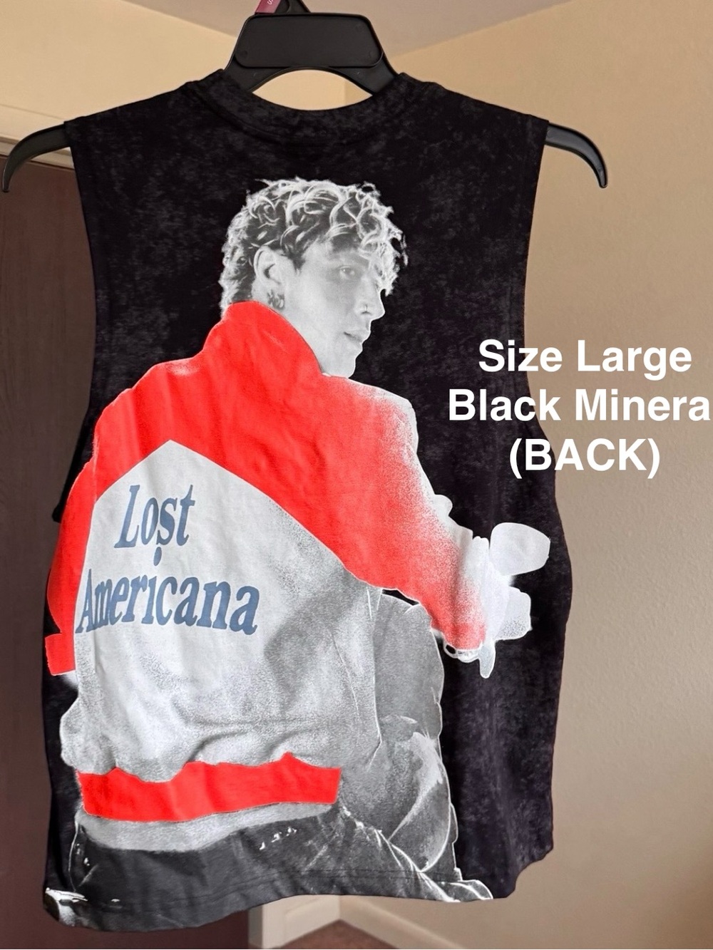 Machine Gun Kelly Men's MGK Lost Americana Graphic Heavyweight Muscle Tank Top,S